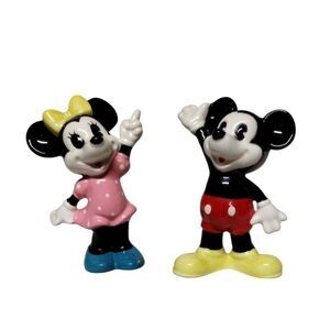 Disney Mickey & Minnie Mouse Ceramic Figurine Set Home‎ Decor Collectible